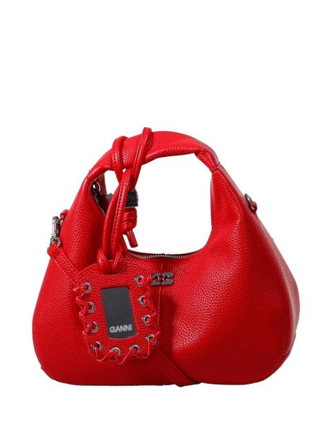 GANNI Mini Hobo lace detail tote bag - Red - zdjęcie produktu nr 1