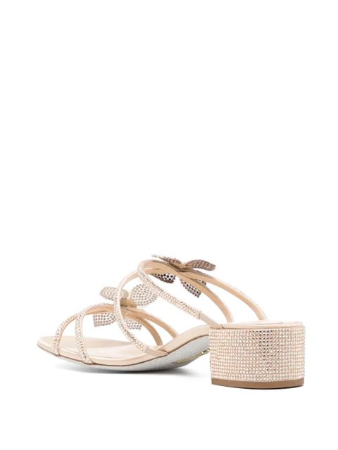 René Caovilla crystal-embellished 50mm sandals - Gold