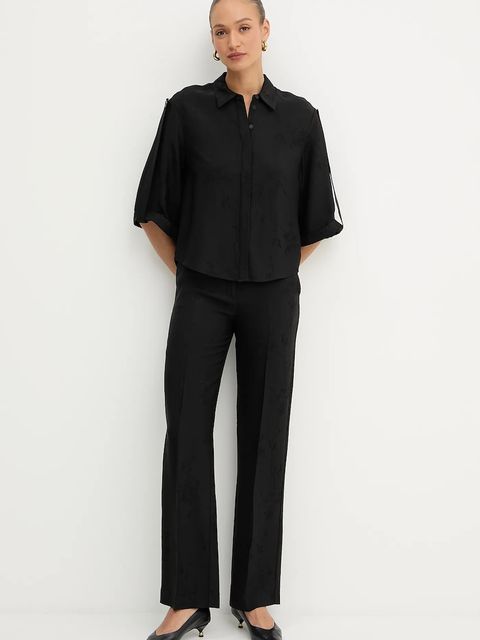 Marciano by Guess koszula WHITNEY damska kolor czarny relaxed z kołnierzykiem klasycznym 5YGH02 7337A