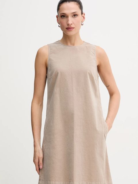 Marc O'Polo sukienka welurowa kolor beżowy mini rozkloszowana 511096821331 - zdjęcie produktu nr 1