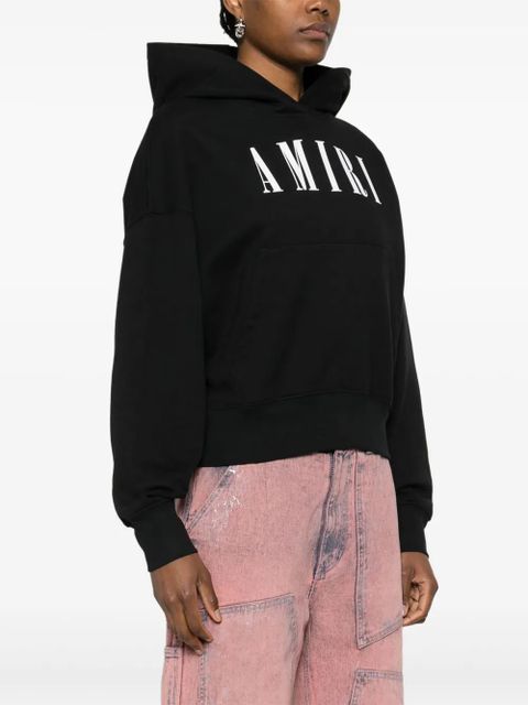 AMIRI logo-print cotton hoodie - Black