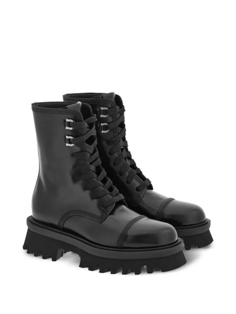 Ferragamo chunky-sole combat boots - Black - zdjęcie produktu nr 2