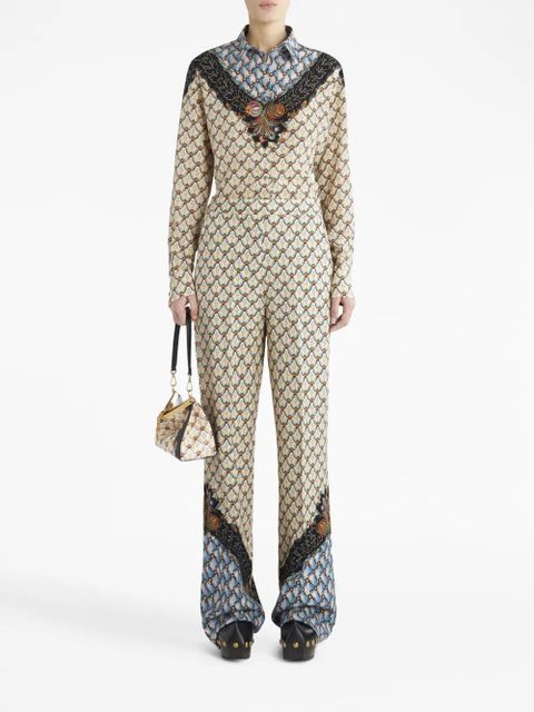 ETRO graphic-print straight-leg trousers - Neutrals - zdjęcie produktu nr 2