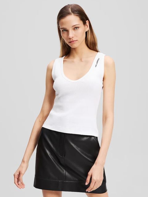 Karl Lagerfeld top bawełniany kolor biały A3W17005 - zdjęcie produktu nr 1