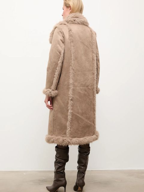 Answear.LAB płaszcz dwustronny kolor brązowy