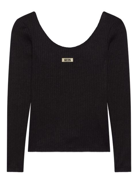 GCDS logo-patch long-sleeve T-shirt - Black - zdjęcie produktu nr 2