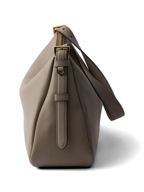 Prada large Aimée leather shoulder bag - Grey