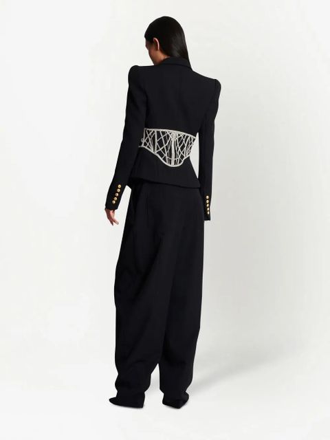 Balmain double-breasted wool blazer - Black