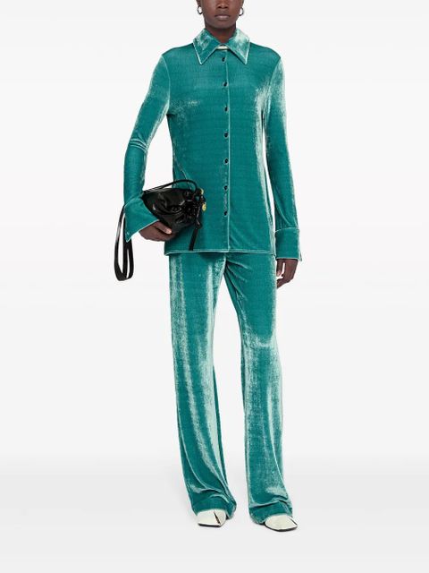 Jil Sander velvet straight-leg trousers - Green - zdjęcie produktu nr 2