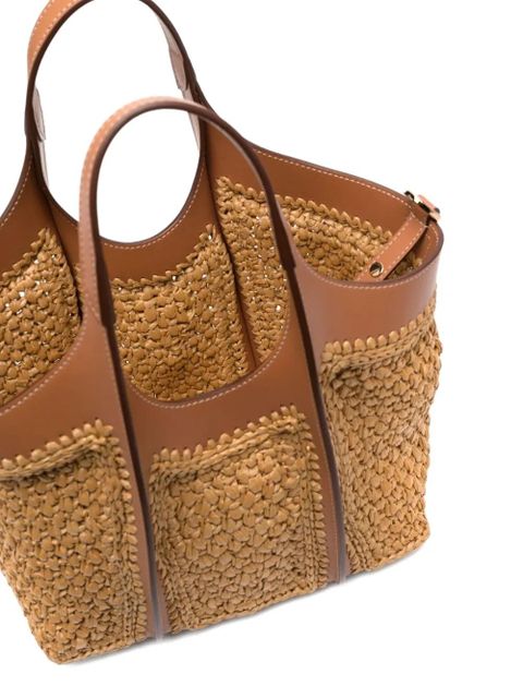 Tod's mini woven shopping bag - Brown