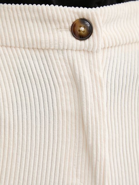 United Colors of Benetton spodnie sztruksowe damskie kolor beżowy proste high waist 4Q5GDF0AI - zdjęcie produktu nr 2