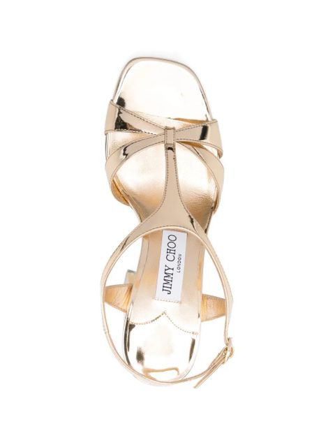 Jimmy Choo Kesia T-strap leather sandals - Gold