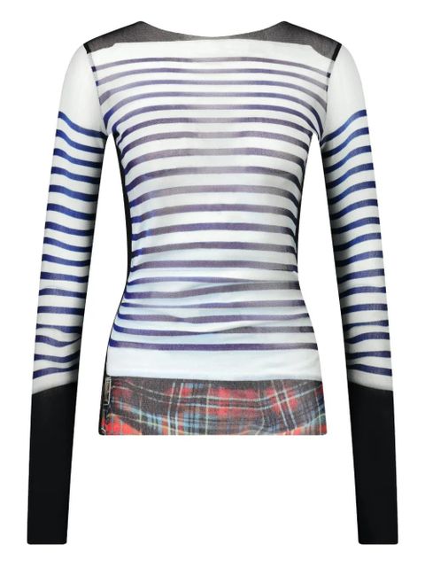 Jean Paul Gaultier striped long-sleeves top - White - zdjęcie produktu nr 1