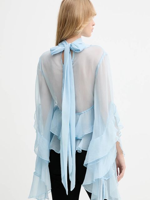 Bardot bluzka damska kolor niebieski gładka 59933TB