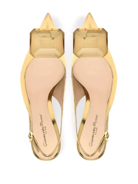 Gianvito Rossi Jaipur 90mm slingback pumps - Gold - zdjęcie produktu nr 2