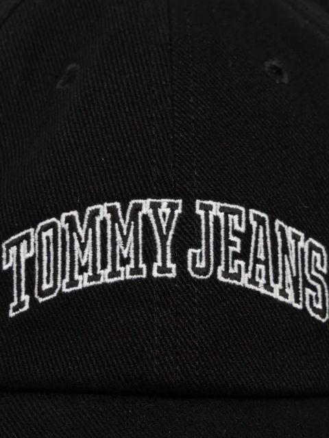 Tommy Jeans czapka z daszkiem bawełniana kolor czarny z aplikacją AW0AW16992