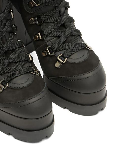 Casadei 120mm platform lace-up boots - 9000 BLACK