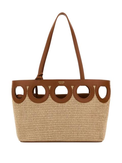 Ferragamo open-top cut-out tote bag - Brown - zdjęcie produktu nr 1