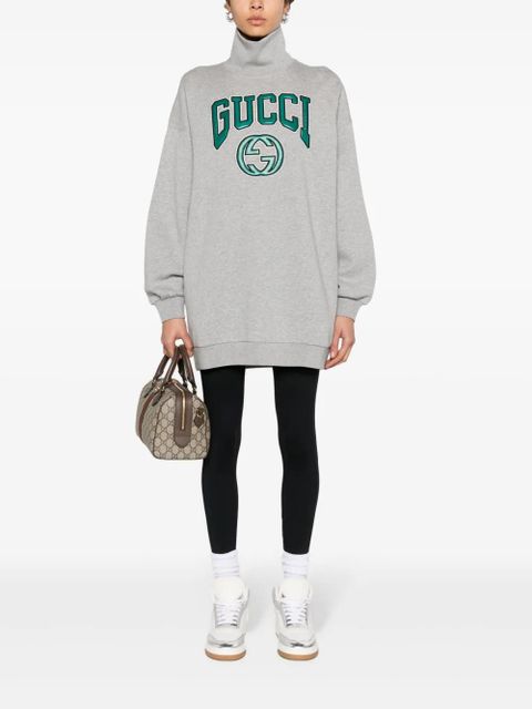 Gucci logo-patch cotton sweatshirt - Grey