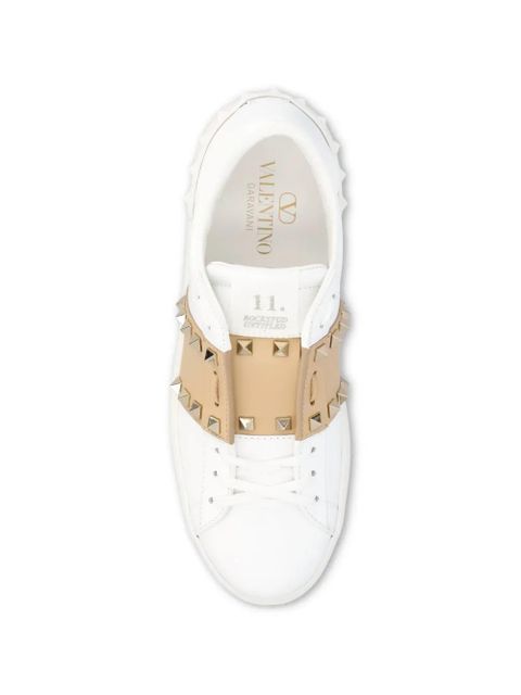 Valentino Garavani Rockstud embellished low-top sneakers - White