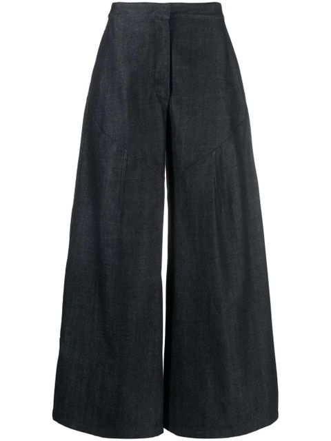 Jil Sander cropped wide-leg trousers - Blue - zdjęcie produktu nr 1