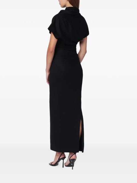 ENTIRE STUDIOS draped knot-detail maxi dress - Black