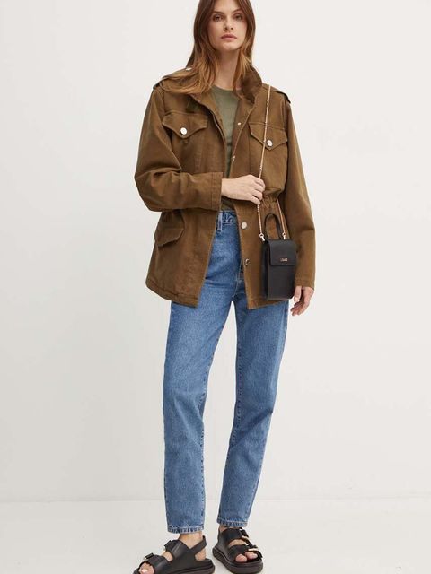 Pinko kurtka jeansowa damska kolor brązowy przejściowa 103921 A22P