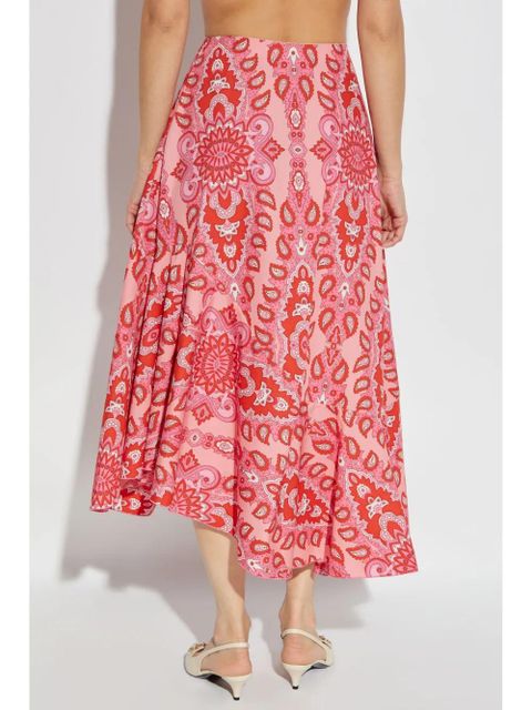 ETRO paisley-print asymmetric skirt - Pink