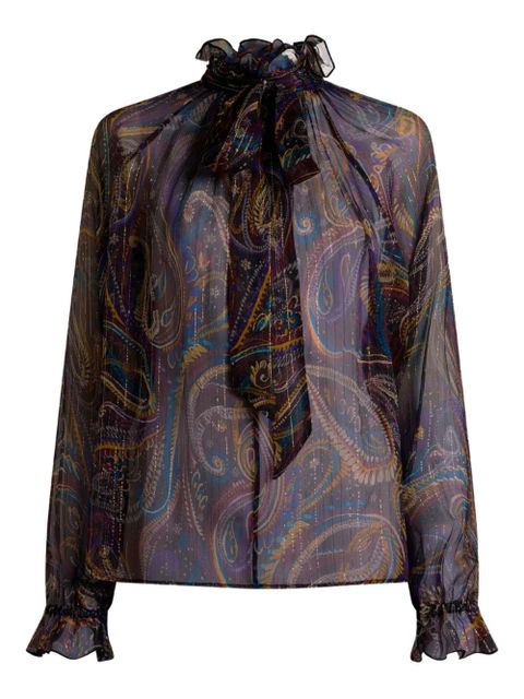 ETRO paisley silk blouse - Purple