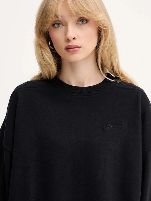 BOSS Orange bluza bawełniana damska kolor czarny gładka 50554908