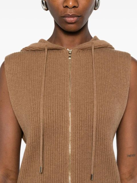 Max Mara hooded zip-front top - Brown