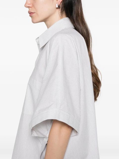 MM6 Maison Margiela striped midi shirt dress - White