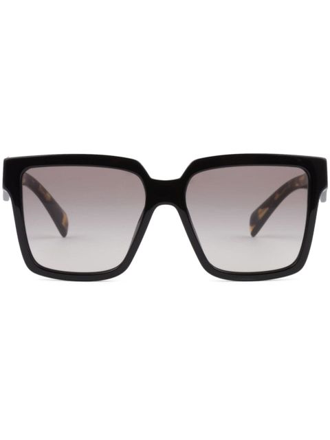 Prada Eyewear logo-plaque rectangle-frame sunglasses - Black - zdjęcie produktu nr 1