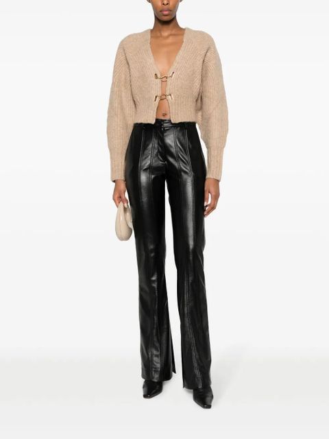 Cult Gaia Casella ribbed-knit cropped cardigan - Neutrals - zdjęcie produktu nr 2