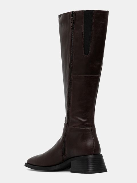 Vagabond Shoemakers kozaki skórzane BLANCA damskie kolor brązowy na płaskim obcasie 5417-801-35