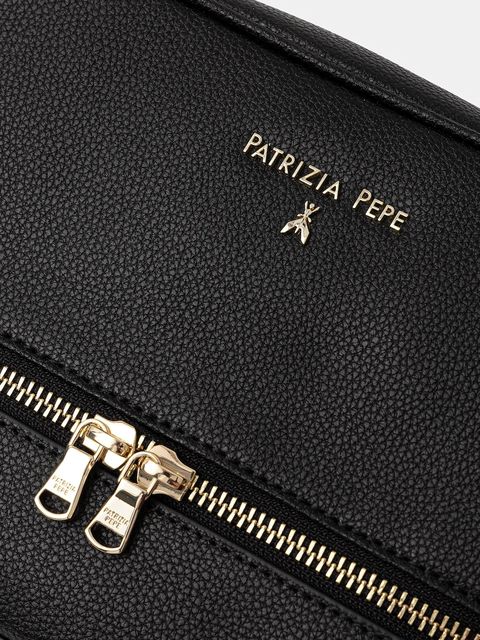 Patrizia Pepe torebka skórzana kolor czarny 8B0253 L001