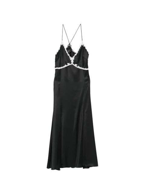 PINKO Albino lace-trim satin dress - Black - zdjęcie produktu nr 1