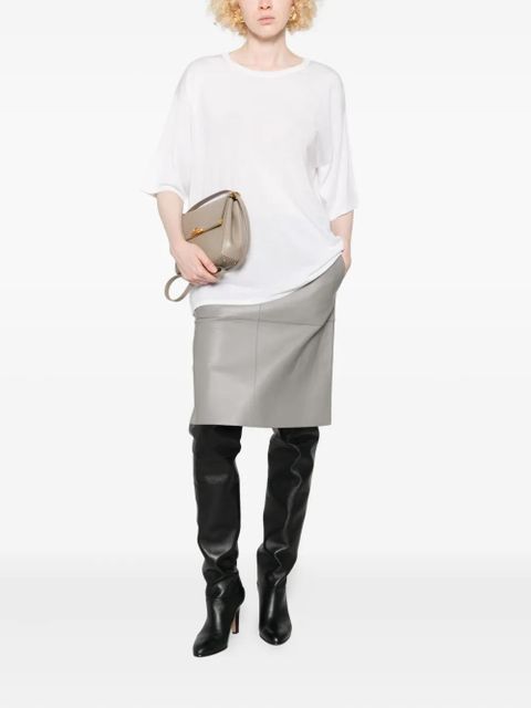 TOTEME paneled leather skirt - Grey - zdjęcie produktu nr 2