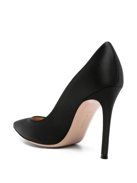 Gianvito Rossi 105mm satin stiletto pumps - Black