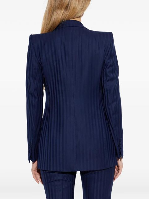 TOM FORD striped double-breasted jacket - Blue