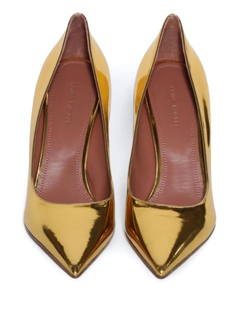 Amina Muaddi 95mm Ami pumps - Gold