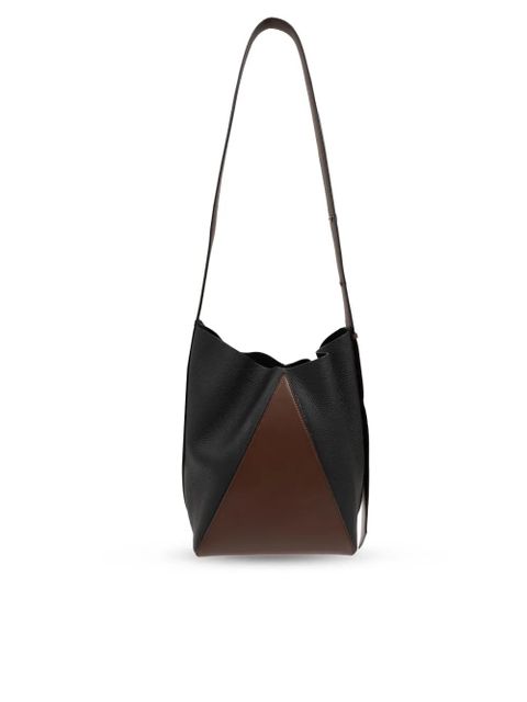 Max Mara medium two-tone leather bucket bag - Brown