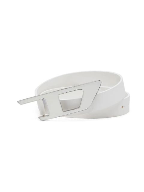 Diesel B-Dlogo II leather belt - White