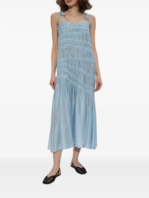 Tory Burch shirred midi dress - Blue