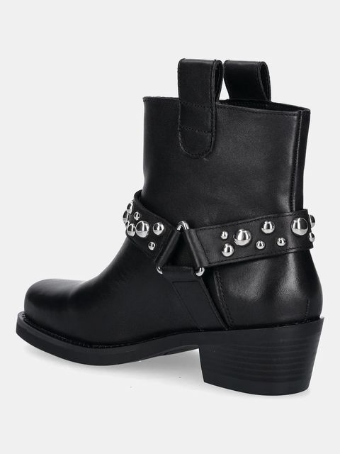 Liu Jo botki skórzane ROXY 01 damskie kolor czarny na słupku SF5047P010222222