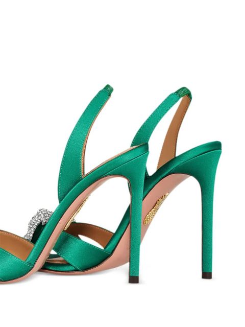 Aquazzura 105mm Very Bow Tie Crystal sandals - Green - zdjęcie produktu nr 2