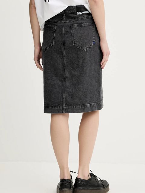 Karl Lagerfeld Jeans spódnica jeansowa kolor szary mini prosta A3W12010 - zdjęcie produktu nr 2
