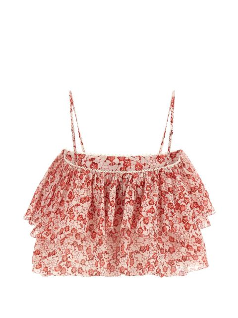 MARANT ÉTOILE Erisa ruffled top - Red - zdjęcie produktu nr 2