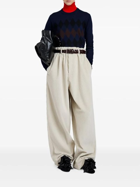 Proenza Schouler diamond-pattern merino wool-silk blend sweater - Blue