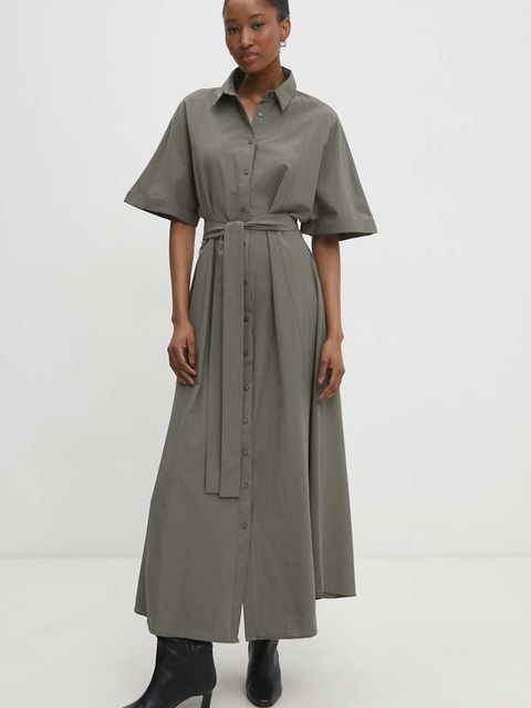 Answear.LAB sukienka kolor zielony maxi rozkloszowana - zdjęcie produktu nr 2